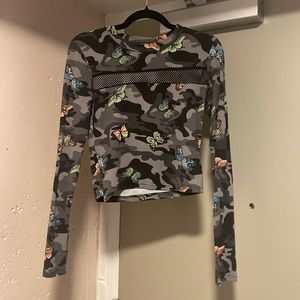 Cute crop top with butterflies